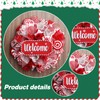 Christmas Mesh Wreaths for Front Door with Lights,Artificial Christmas Decoration