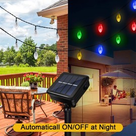 Glaxcidy Solar String Lights, 39.3 Ft 100 LEDs North Star Fairy Lights with 8 Modes, Waterproof String Lights, Christmas Star Hanging String Lights for Gardens, Terraces, Tree Decorations