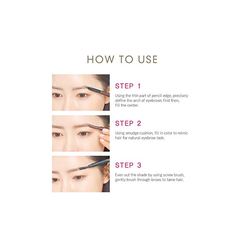 BOM 3 in 1 Triple Edge Eyebrow Pencil with Blender