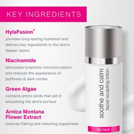 eraclea Soothe and Calm Facial Sculpting Lotion, Hydrating Lymphatic Drainage Cream for Anti-Puffiness with Niacinamide, Arnica and Hyaluronic Acid for Hydrated, Firmer Skin(1 fl oz)