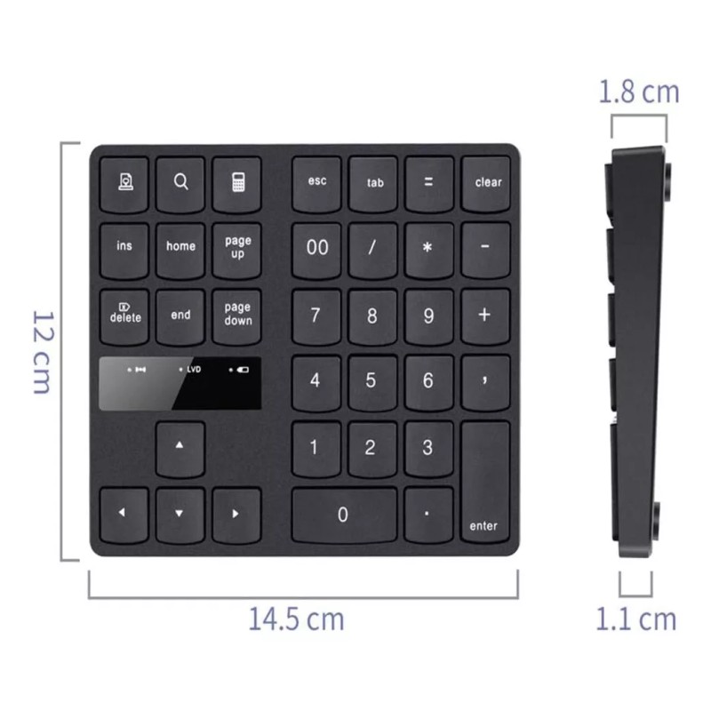 Jeswo Teclado Numérico Inalámbrico 35 Teclas Con Adaptador 2.4g