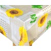 Karina Home Taupe and Yellow Sunflower Wipe Clean Tablecloth Vinyl