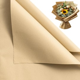 WRAPAHOLIC 20 Sheets Kraft Flower Wrapping Paper - 19.6 x 27.5 inch Solid Kraft Color Floral Bouquet Wrapping, Florist Supplies Packaging Paper for Wedding Birthday Gift DIY