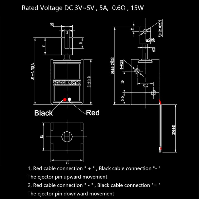 2PCS Mini Push Pull Linear Solenoid Electromagnet 5mm Stroke Open
