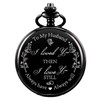 ManChDa Men Quartz Pocket Watch Roman Numbers Display Chain Necklace