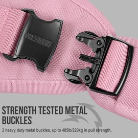 OneTigris Large Tactical Dog Harness, No Pulling Adjustable Dog Vest Harness, Heavy Duty Dog Harness with Handle, Large Hook and Loop Panels for Patch(Pink,L