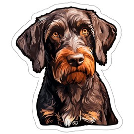 German Wirehaired Pointer Sticker Decal Vinyl Small Waterproof for Water Bottle Mug Passport Book Scrapbook Notebook Laptop Tumbler Skateboard Computer Phone Size Funny Gift Car Stickers ID44990
