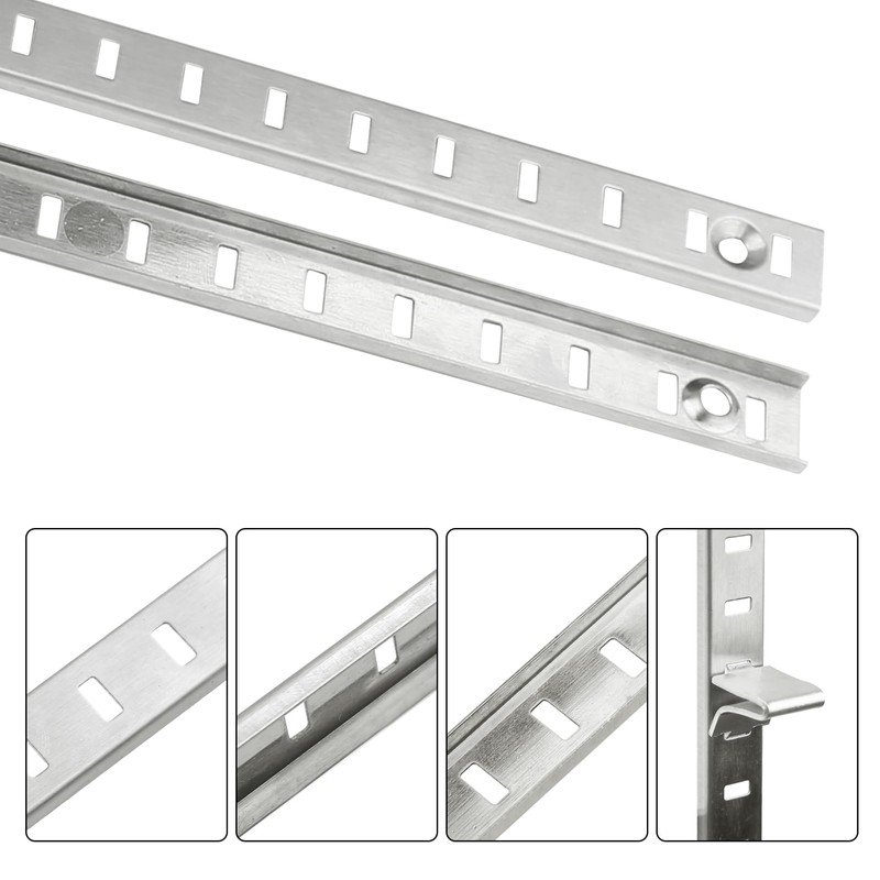 Bueyfolt 20 Sets 17 Inch Pilaster Shelf Brackets, Adjustable Mortise