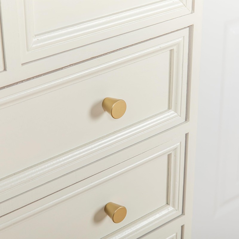 homdiy 10 Pack Gold Knobs Brushed Brass Cabinet Knobs Small