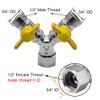 BesNPT G1/2" Female x Male x Male Y-Shape 3-Way Shut-Off