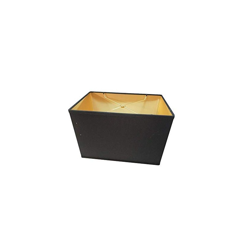 Black Rectangular Drum Hardback Lampshade (14x8) X 10 Modern Contemporary