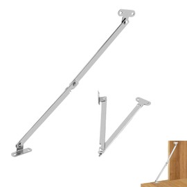 Pack of 2 flap holders, all-metal folding hinge with lock, 180° flap holder, flap fitting for furniture, door, lid support, hinge cabinet door