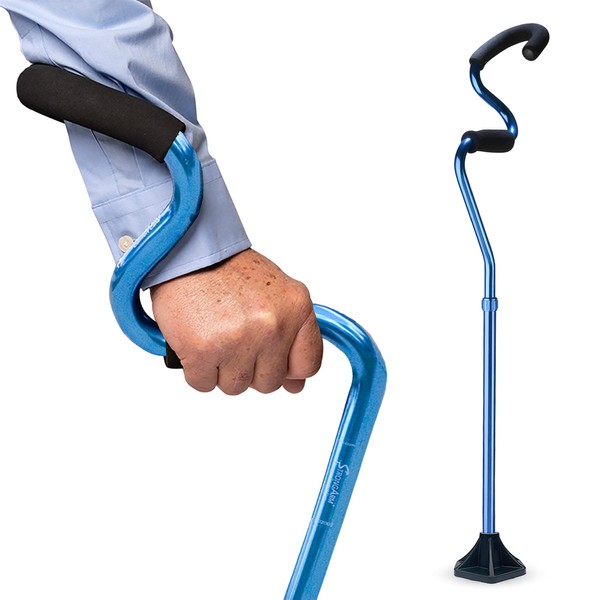 StrongArm Comfort Cane + Self Standing Lightweight Adjustable Walking Cane + Stabilizes Wrist & Provides Extra Support & Stability + Ergonomic Forearm Grip + Canes for Men & Women + FSA/HSA Eligible