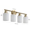 24" Modern 4-Light Vanity Wall Sconce, Golden Finish with Frosted
