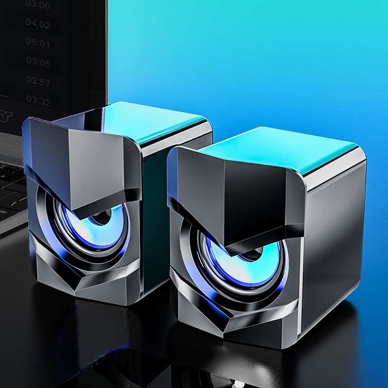 V-158 Mini Desktop Computer Speaker Super Bass Subwoofer 3.5mm Wired