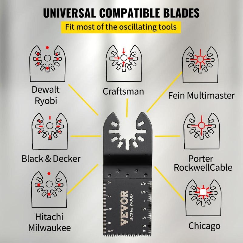 VEVOR 100PCS Oscillating Saw Blades, Quick Release Multitool Blades Kit,