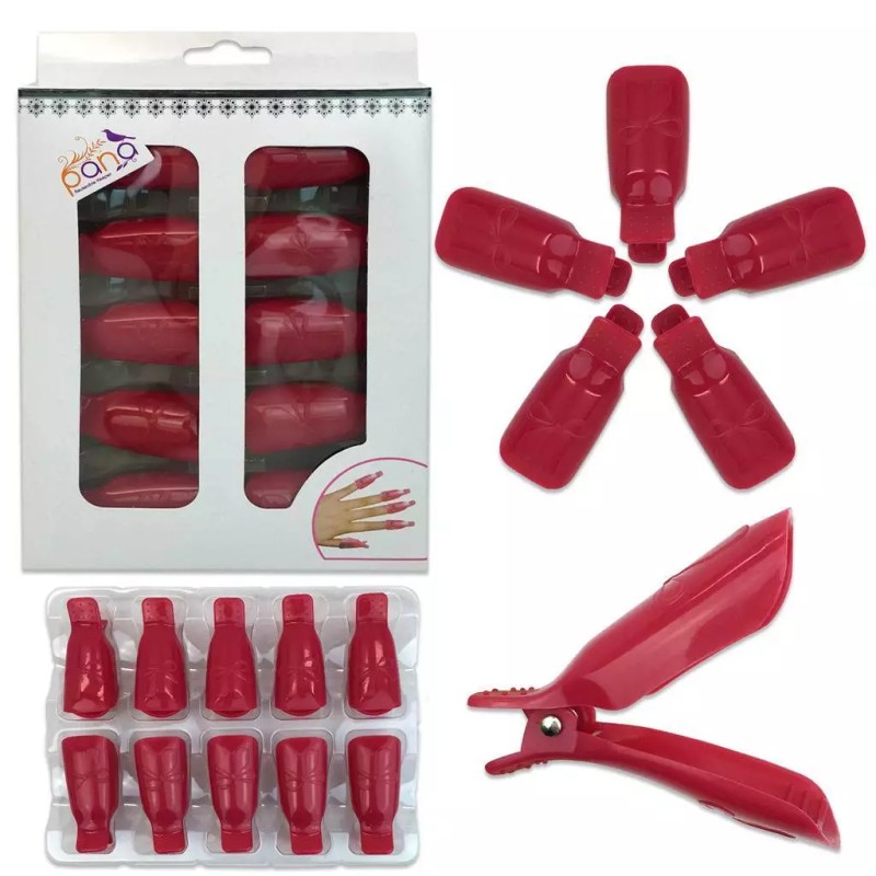 PANA 1pk Bow Ribbon Style Red Acrylic Nail Soak Off