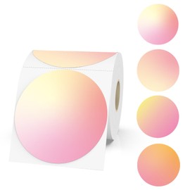 Yeachlaing 3 Inch Pink Round Thermal Sticker Labels, Self-Adhesive Circle Direct Thermal, Multi-Purpose Roll for DIY Logo Design, QR Code, Name Tag (410 Labels, 1 Roll)