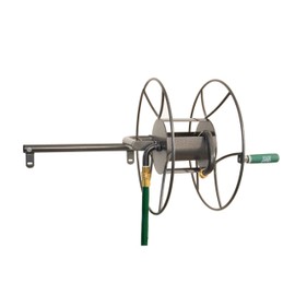 Yard Butler Swivel Hose Reel wall mounted heavy duty metal garden hose holder with 180 degree swivel - ISRWM-180