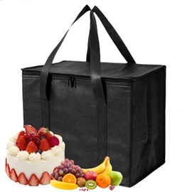 Kühltasche Auto Camping Faltbar Einkaufen Picknicktasche - Kühltaschen Große mit Verstärktem Boden Thermotasche für Picknick, Einkauf, BBQ, Tragbar Wiederverwendbare Einkaufstasche, Schwarz