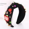 NVENF Teacher Headband for Women Teacher Accessories Crystal Pearl Knotted