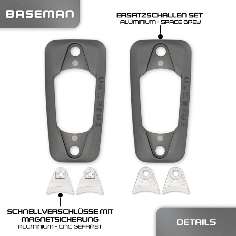 BASEMAN® Key Organiser – Replacement Part Set (Aluminium Shells +