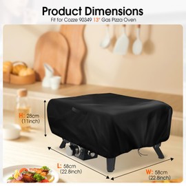 Fenghome Pizza Oven Cover for Cozze 90349 13 Inch Gas Pizza Oven, Waterproof Dustproof Pizza Oven Carry Bag 500D Oxford Fabric Pizza Oven Carry Bag Pizza Oven Accessories Black (55 x 55 x 28 cm)