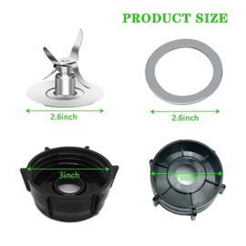 BRAVER LEMON Blender Replacement Parts,for Oster Blender Replacement Parts Blender Ice Blade with Jar Base Cap and Two Rubber O Ring Seal Gasket Accessory Refresh Kit