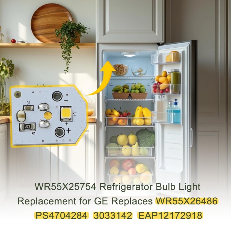 WR55X25754 WR55X11132 Refrigerator Bulb Light Replacement for GE Replaces WR55X26486