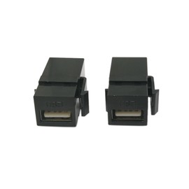 USB 2.0 Keystone Jack Inserts, zdyCGTime (2-Pack) USB 2.0 Adapters Female to Female Connector For Wall Plate Outlet Panel-Black