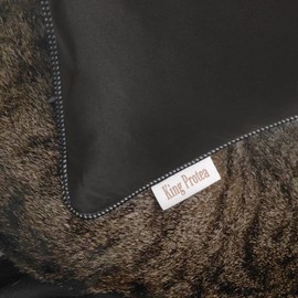 King Protea Black Decorative Throw Pillow Covers Soft Heavy Satin Fabric with Black and White Piping for Sofa Couch Bed Chair Square Cushion Cases 18x18 Inch 45x45 cm Pack of 2