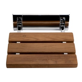 ALFI brand ABS14-PC Shower Seat, 13.6"L x 13"W x 4.25"H, Natural Wood