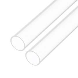 Rebower 10" Clear Plastic Rigid Pipe 9mm x 12mm(0.4" x 1/2") Acrylic Tube Round Polycarbonate Tubing, [for Plumbing, Hydraulics, Aquarium, DIY] - 2Pcs