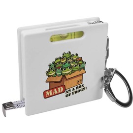 Azeeda 'Mad As A Box Of Frogs' Keyring Tape Measure/Spirit Level Tool (KM00045511)
