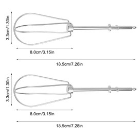 2 Stück Rührbesen für Handmixer Ersatz Schneebesen aus Edelstahl, Rührstäbe für Handmixer, Drahtgabel mit Vier Drahtstäben Universelles Schneebesen Zubehör, Rechts Links Quirl Mixer für Küchenmaschine