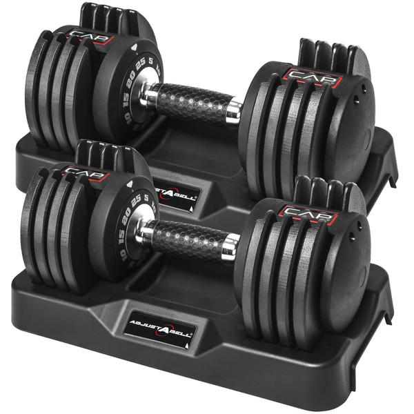 CAP Barbell 25 lb Pair of Adjustable Dumbbells with Contoured