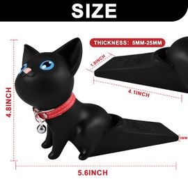 Lindo tope de puerta con diseño de gato, decorativo, antideslizante, protector de piso - Soporte de cuña de puerta resistente a los arañazos para todo tipo de piso, seguro, diseño creativo, apto para