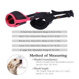 Andiker Mesh Dog Muzzle with Adjustable Loop and Soft Pad, Dog Training Muzzle Prevents Barking, Biting and Chewing (Black, M)