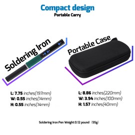 WEP 928D-IV Portable Soldering Iron Kit with Fast Heating with C235 Tip, Dynamic Screen, Compact USB Soldering Iron with Tool Bag, Multi-Functional Cover, Type-C Charging, Sleep Mode, PD/QC Protocols