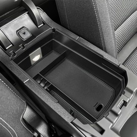 HGWEI Center Console Organizer Compatible with GMC Terrain 2018-2024 Interior Accessories Terrain SL/SLE/SLT/AT4/Denali Middle Insert Tray Armrest Storage Box with Coin Holder (NOT FOR 2025-2026)Black