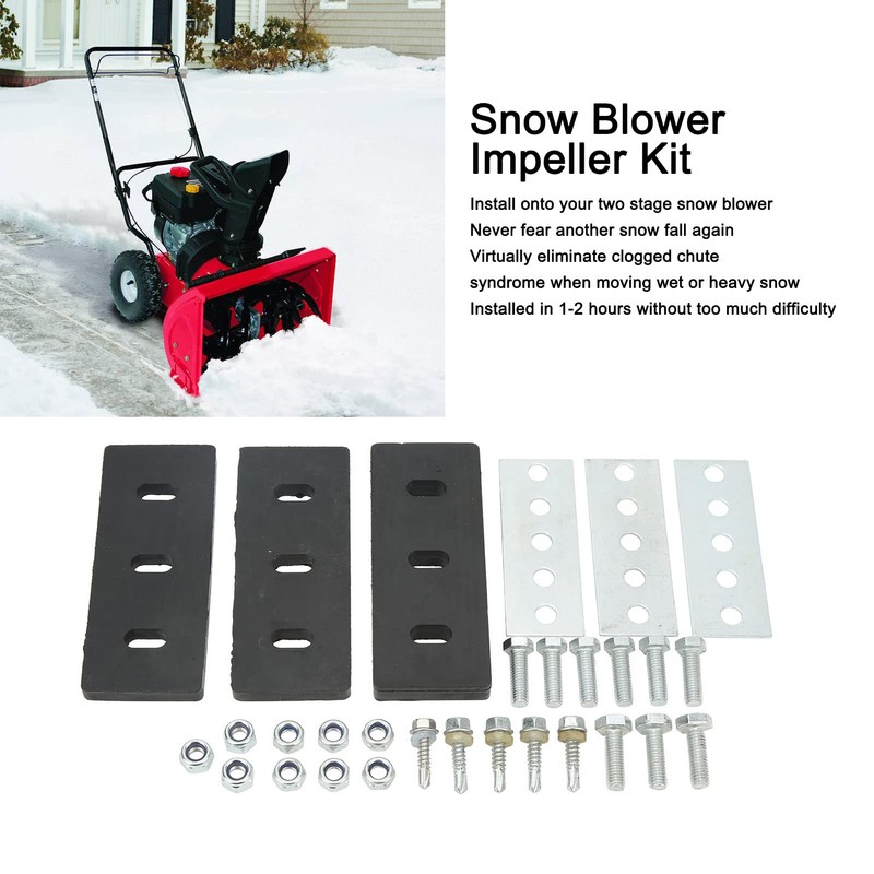 Snow Blower Impeller Modification Kit, 3/8 Inch HD 3 Blade