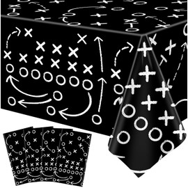 FVEOCR 4 Pack Football Party Tablecloths Football Sports Theme Party Table Covers Football Themed Party Decorations for Rectangle Tables Football Theme Birthday Party Supplies 51 X 86IN