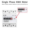 Electric Meter, Single Phase 4P LED DIN-Rail Electricity Power Consumption