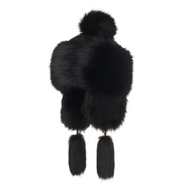 Futrzane Classic Ear Flaps Hat - Fur Trapper Hat for Women - Winter Ushanka Hat (M, Black Classic)