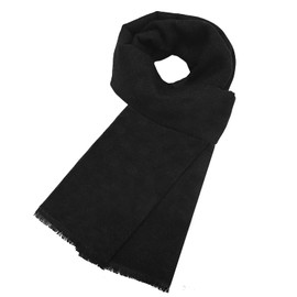 lifwimner Winter Scarf for Men, Classic Neck Warmer Men 180 x 30 cm Men's Scarf Winter, Warm Soft Wool Scarf for Winter Autumn, black