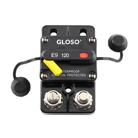 GLOSO 120A Recessed Button High Amp Side by Side Stud E9T Single Pole Thermal Circuit Breakers (120A)