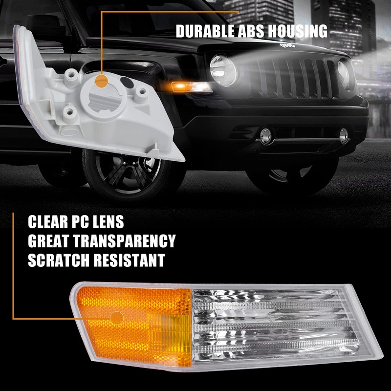 nifeida Front Turn Signal Side Marker Lamp Replacement for Jeep