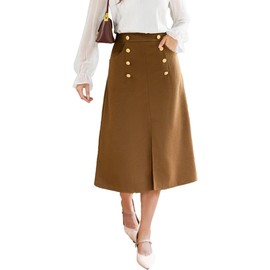Belle Poque Women's Vintage Elegant Skirt A-line Skirt, brown
