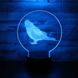 Hguangs 3D Optical Illusion Night Light 7 Colors Changing Touch Control Birthday Christmas Gifts Party Office Home Bedroom Decoration (Parrot Shape)