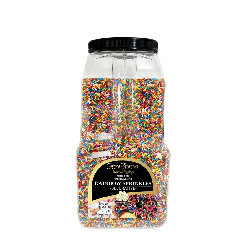 GranAroma Rainbow Sprinkles, 7 lb, Decorative, Cakes & Cupcakes